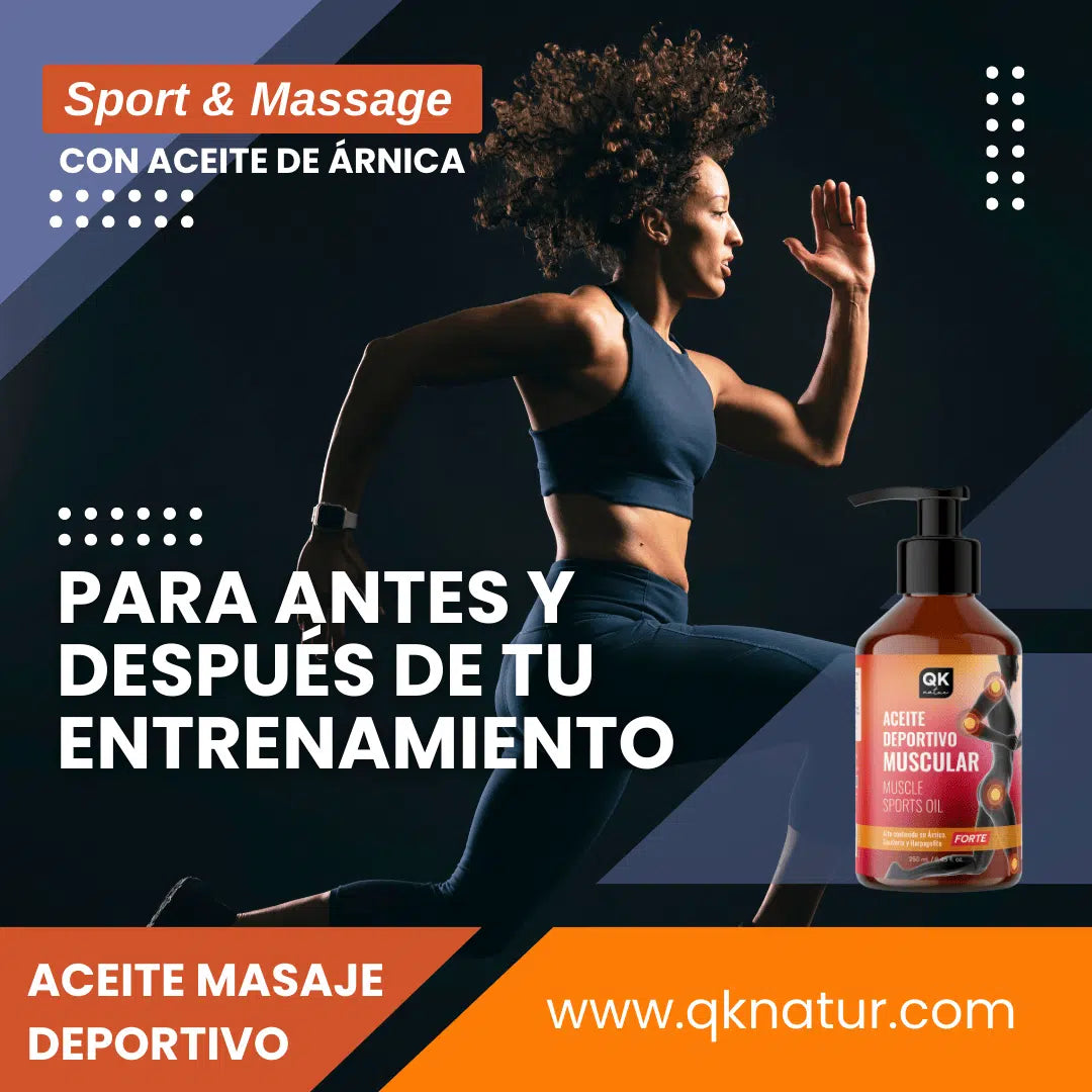 QKnatur - Aceite Deportivo Muscular 250 ml. Combinación Aceites Para Masaje Muscular - Con Árnica Y Harpagofito_1