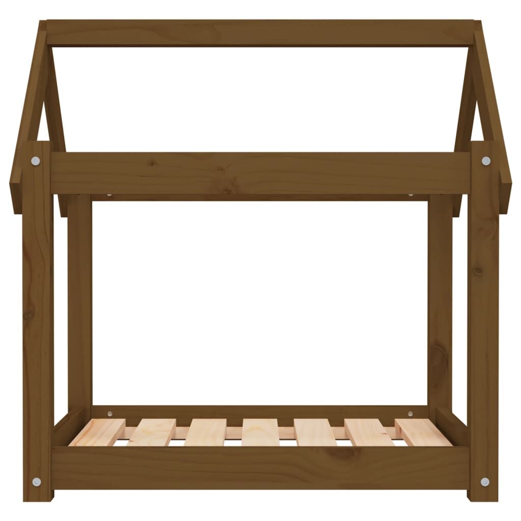 Vidaxl Cama Para Perros Madera Maciza Pino Marrón Miel 71x55x70 Cm_4
