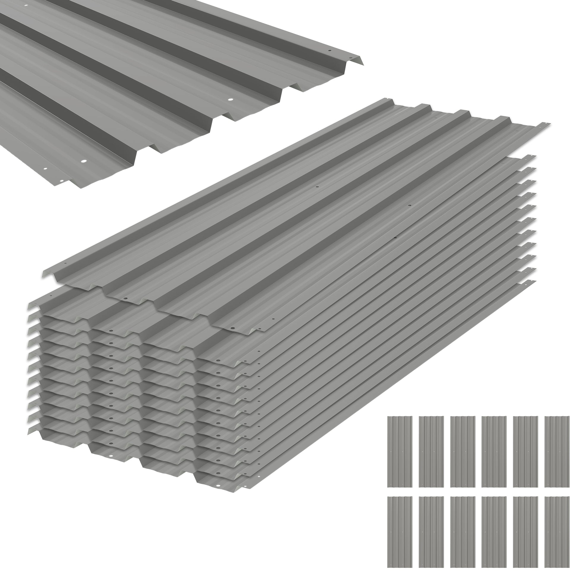 Outsunny 12x Paneles Para Tejado De Acero Galvanizado_0