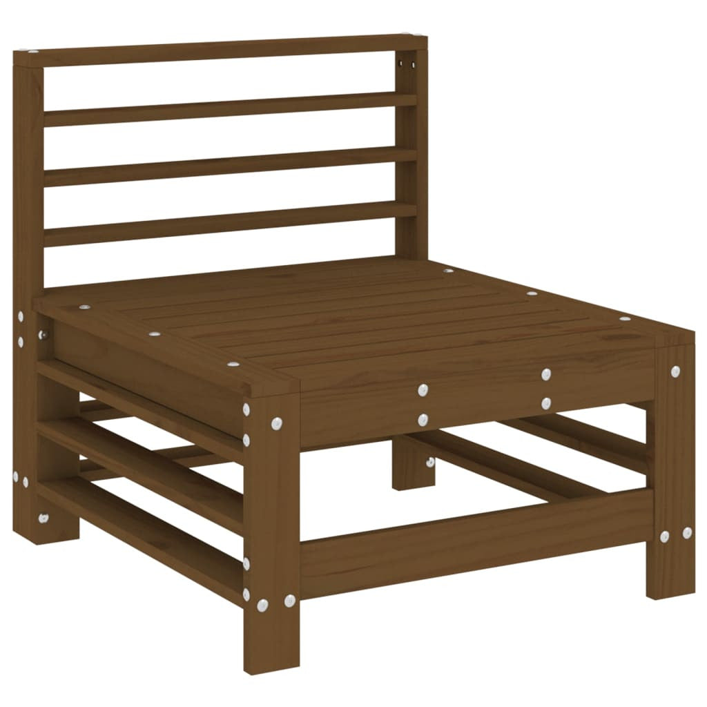 Vidaxl Juego De Muebles Jardín 7 Pzas Madera Maciza Pino Marrón Miel_3