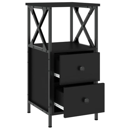 Mesitas De Noche 2 Uds Madera De Ingeniería Negro 34x35,5x70 Cm_4