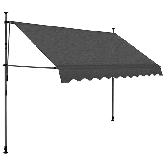 Toldo Manual Retráctil Con Led Gris Antracita 250 Cm_0