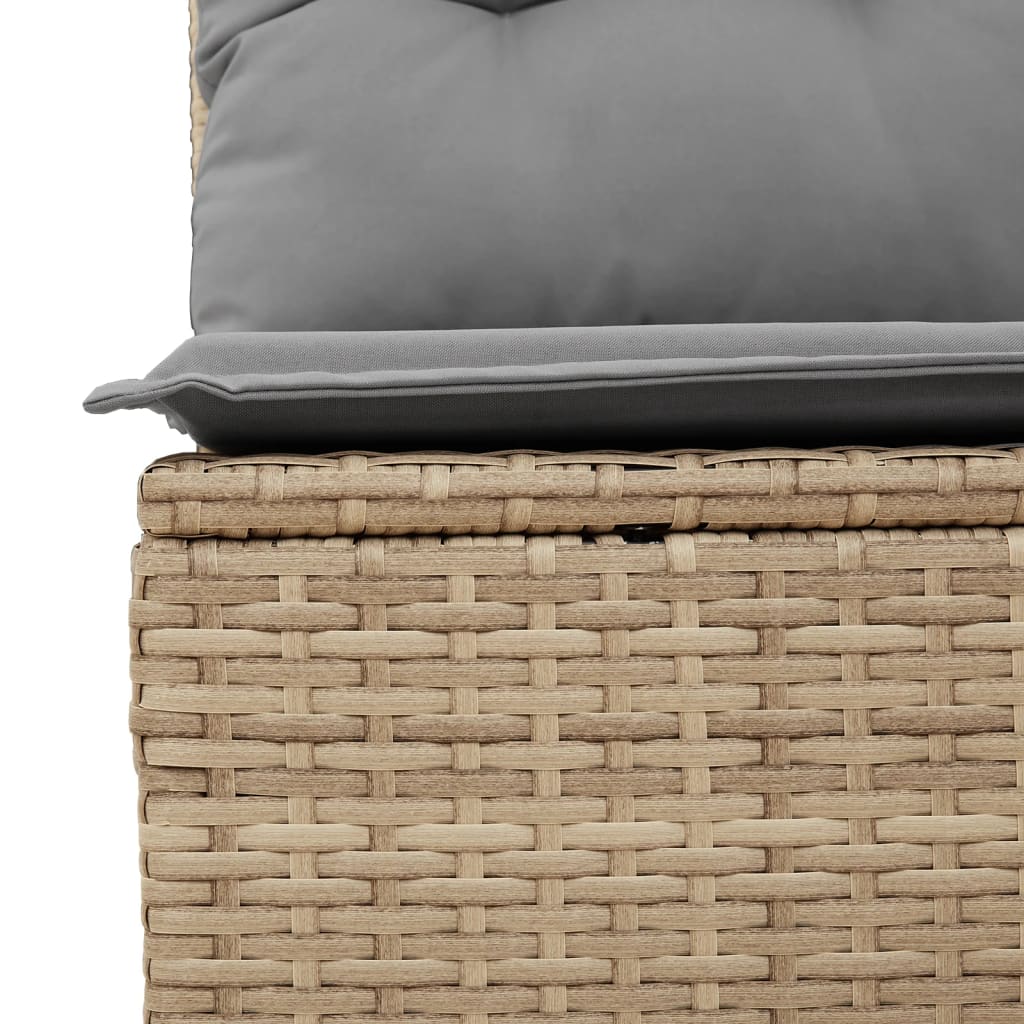 Set De Sofás De Jardín 11pzas Con Cojines Ratán Sintético Beige / Vetonek_2