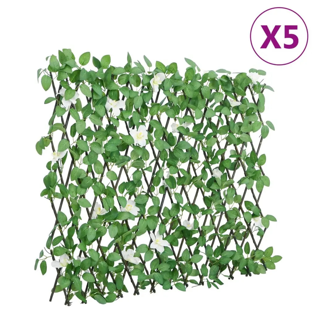 Enrejado Expansible De Hiedra Artificial Verde 5 Uds 186x30 Cm / Vetonek_0