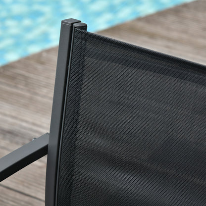 Muebles De Jardín Outsunny Textilene Negro 105x60x77 Cm_3
