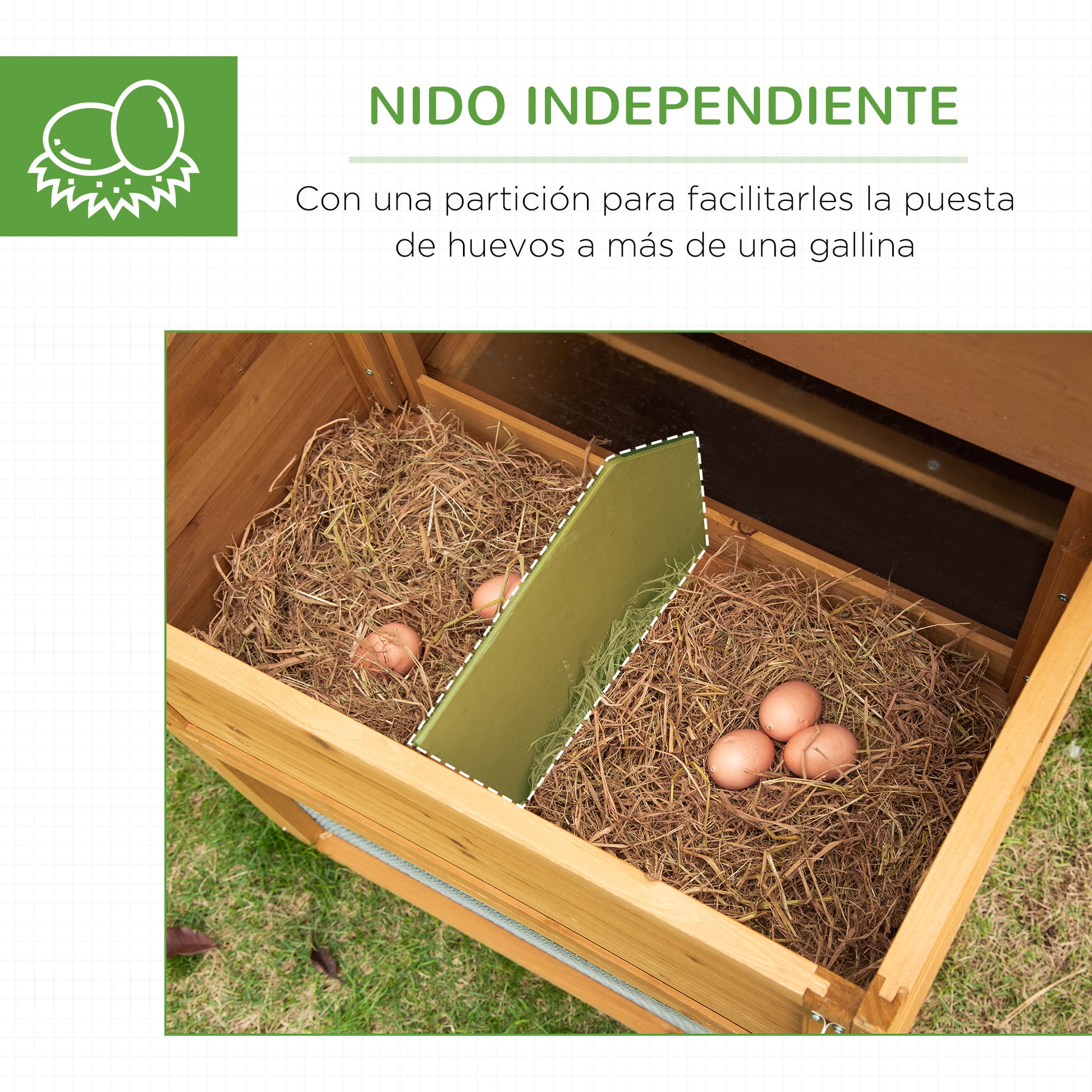 Pawhut Gallinero Madera Exterior Con Corral De Alambre Techos Asfálticos Marrón_5