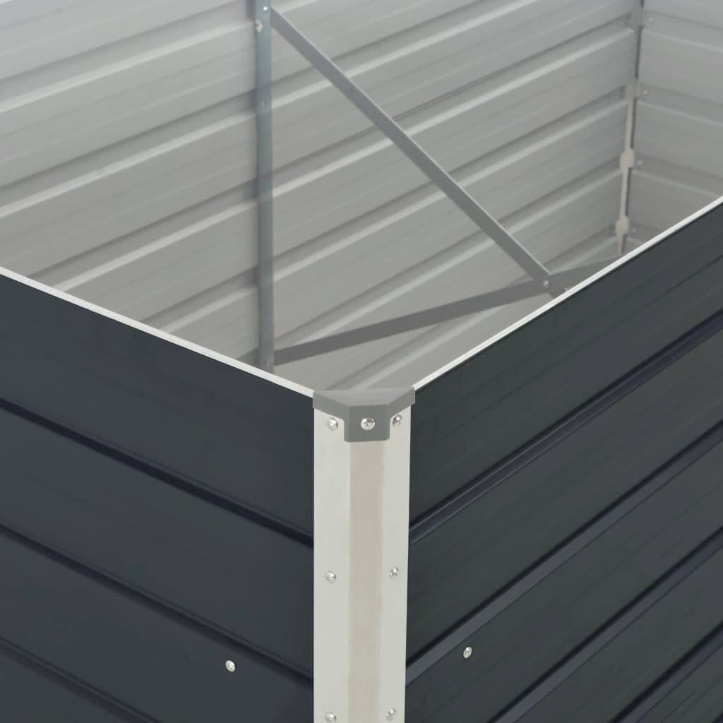 Jardinera Elevada Acero Galvanizado Gris Antracita 160x80x45 Cm_4