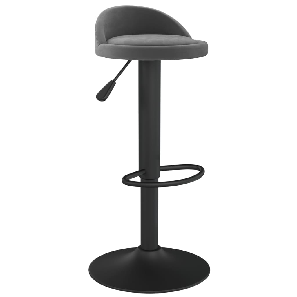 Taburete De Cocina De Terciopelo Gris Oscuro_0