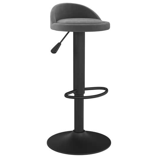 Taburete De Cocina De Terciopelo Gris Oscuro_0