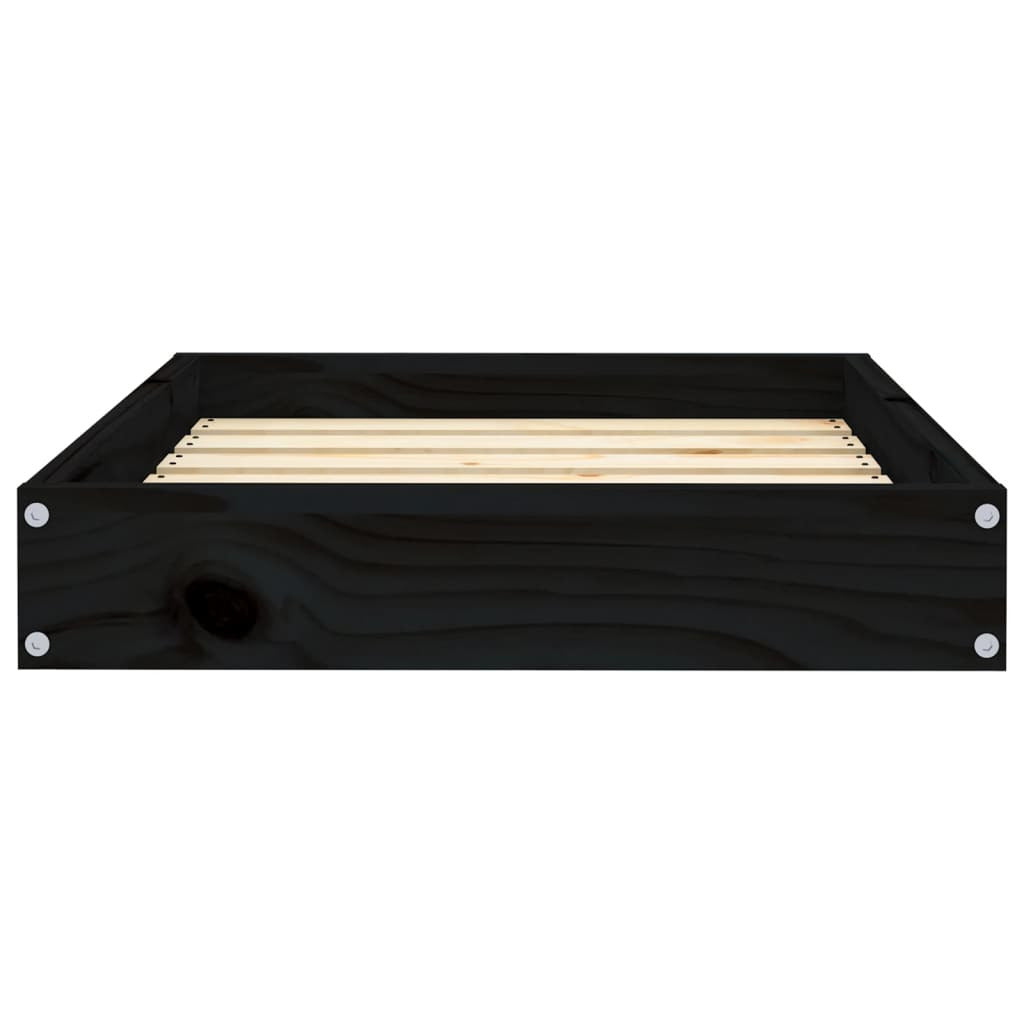 Vidaxl Cama Para Perros Madera Maciza De Pino Negro 61,5x49x9 Cm_3