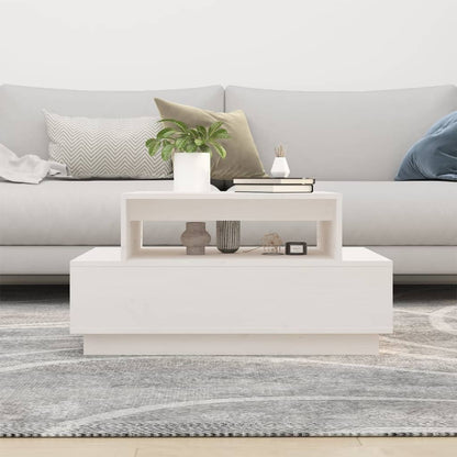 Mesa De Centro Madera Maciza De Pino Blanco 80x55x40,5 Cm_1