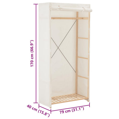 Armario De Tela Blanco 79x40x170 Cm_5