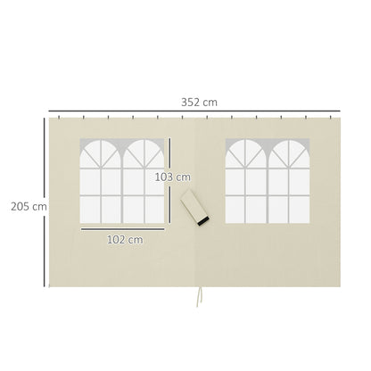 Outsunny 4 Paredes Laterales Para Cenador 3x4 M Con 8 Ventanas Crema_2