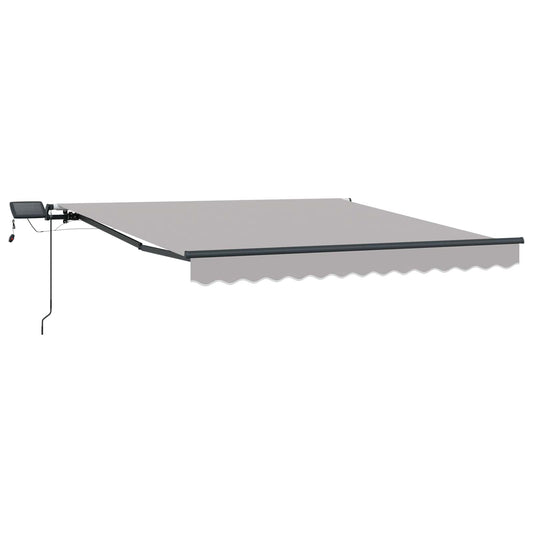 Toldo Retráctil Gris Claro 300 X 250 Cm Tela Y Aluminio_0