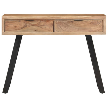 Mesa Consola De Madera De Acacia Bordes Naturales 100x35x76 Cm_1