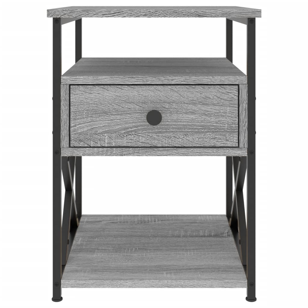 Mesita De Noche Madera De Ingeniería Gris Sonoma 40x42x55 Cm_3