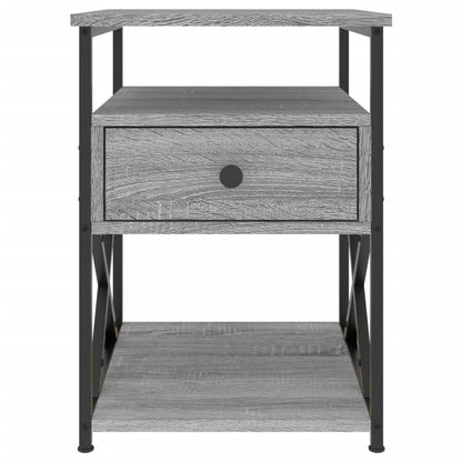Mesita De Noche Madera De Ingeniería Gris Sonoma 40x42x55 Cm_3