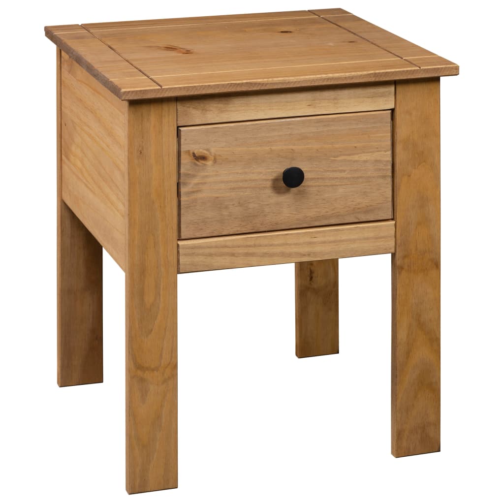 Mesita De Noche De Madera Maciza Pino Estilo Panamá 46x40x57 Cm_2