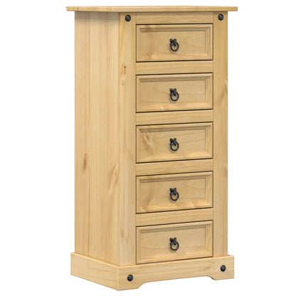Mesita De Noche Corona Madera Maciza De Pino 53x39x103 Cm_0