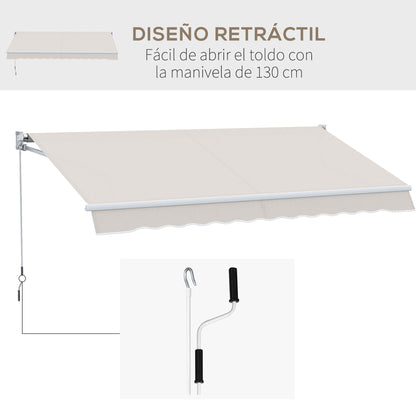 Outsunny Toldo Manual Retráctil Con Manivela 200x295 Cm Protección Solar Uv50+_4