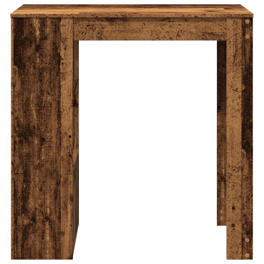 Mesa Bar Y Estantes Madera Ingeniería Envejecida 102x50x103,5cm_2
