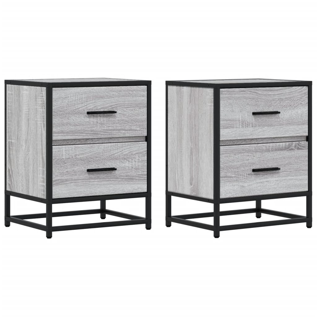 Mesitas Noche 2 Uds Madera Ingeniería Gris Sonoma 40x31x50 Cm_0