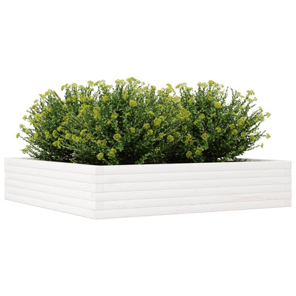 Jardinera De Madera Maciza De Pino Blanca 110x110x23 Cm_3
