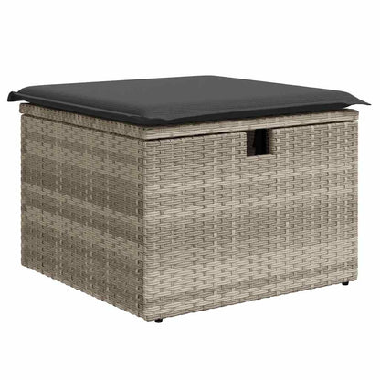 Set De Sofás De Jardín 7 Pzas Con Cojines Ratán Pe Gris Claro / Vetonek_3