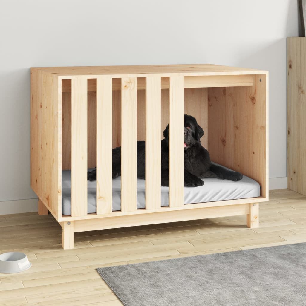 Vidaxl Caseta Para Perros Madera Maciza De Pino 90x60x67 Cm_1