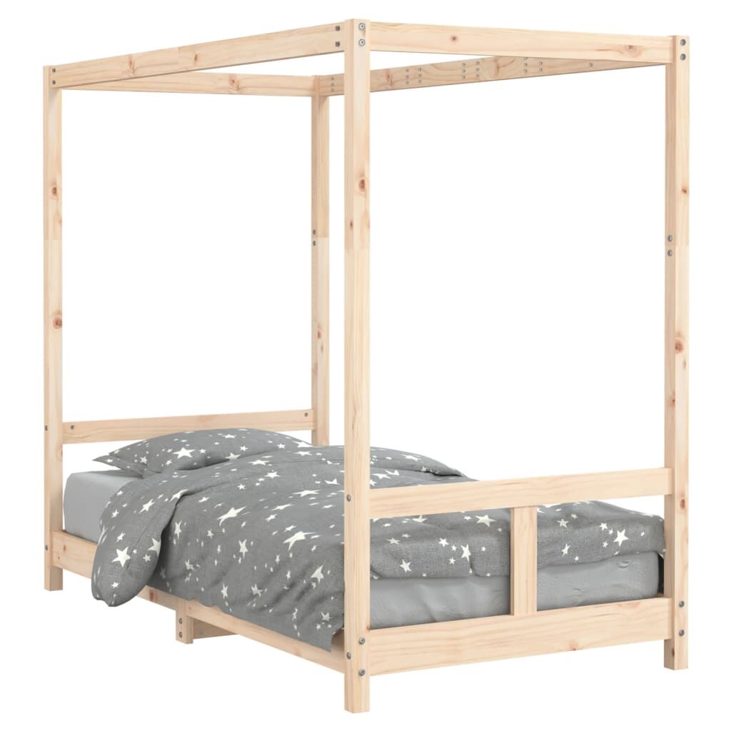 Vidaxl Estructura De Cama Para Niños Madera Maciza De Pino 80x160 Cm_0