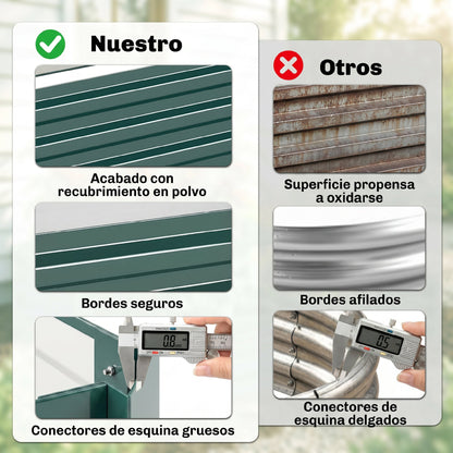 Outsunny Jardinera Exterior Grande Rectangular De Acero Galvanizado_4