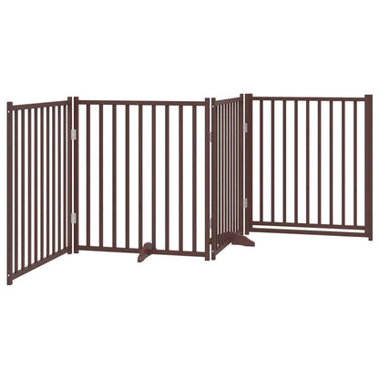 Vidaxl Puerta De Perros Plegable 4 Paneles Madera Abeto Marrón 320 Cm_5