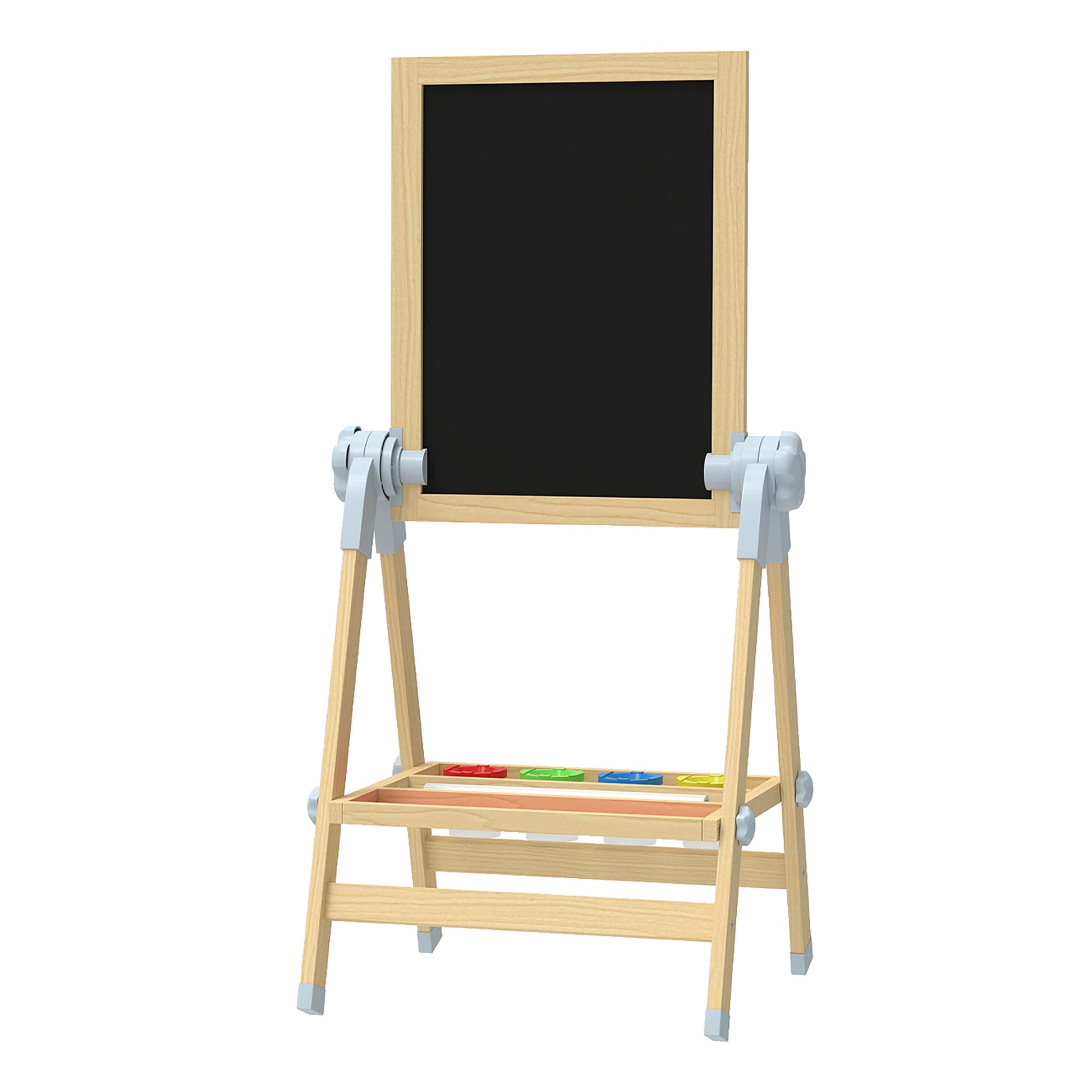 Aiyaplay Pizarra Infantil Caballete De Madera De Doble Cara Altura 70-97 Cm_0
