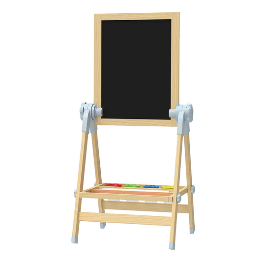 Aiyaplay Pizarra Infantil Caballete De Madera De Doble Cara Altura 70-97 Cm_0