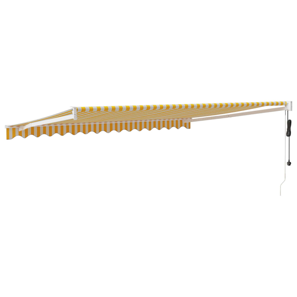 Toldo Retráctil Automático Amarillo Y Blanco 4,5x3 M_4