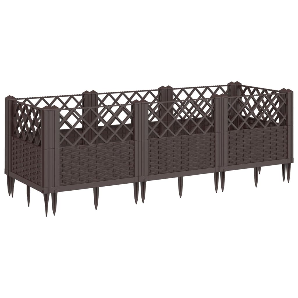 Jardinera Con Clavijas Pp Marrón 123,5x43,5x43,5 Cm_0