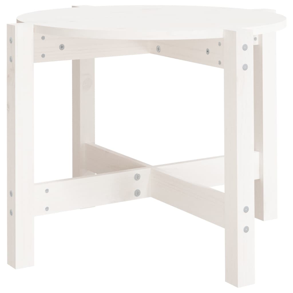Mesa De Centro De Madera Maciza De Pino Blanco 62,5x45 Cm_0