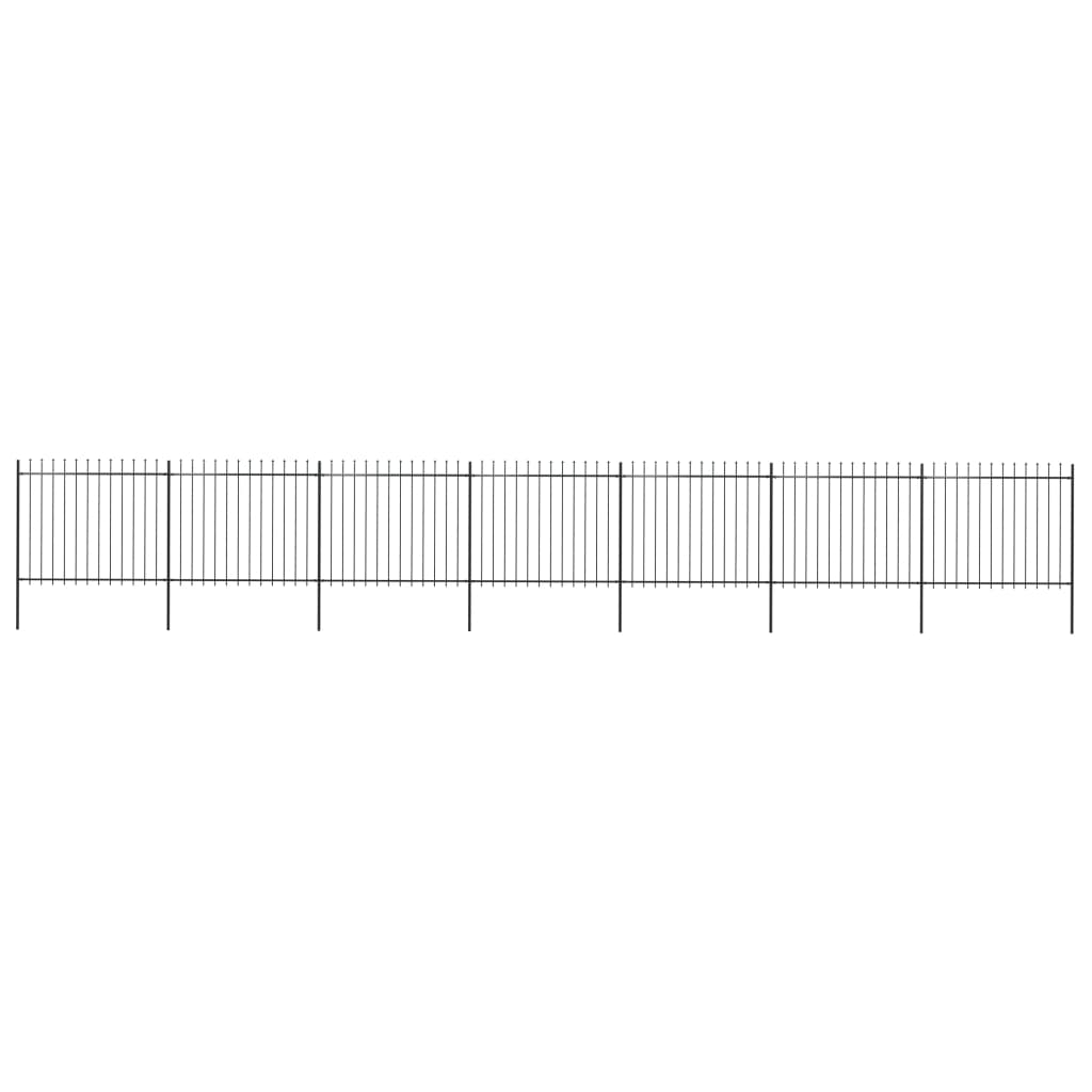 Valla De Jardín Con Puntas De Lanza Acero Negro 11,9x1,5 M / Vetonek_1