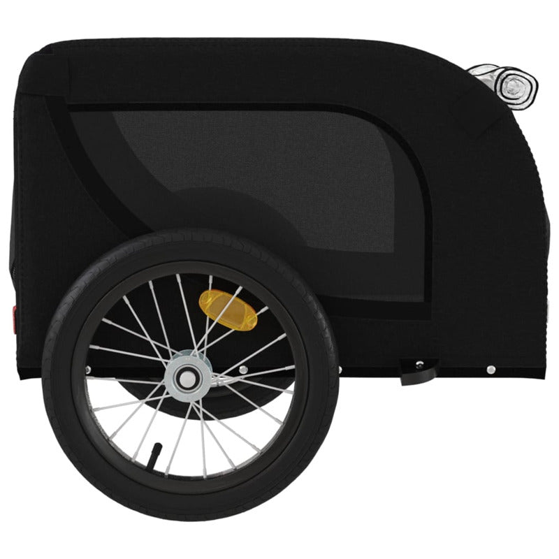 Vidaxl Remolque De Bicicleta Mascotas Hierro Tela Oxford Negro_5