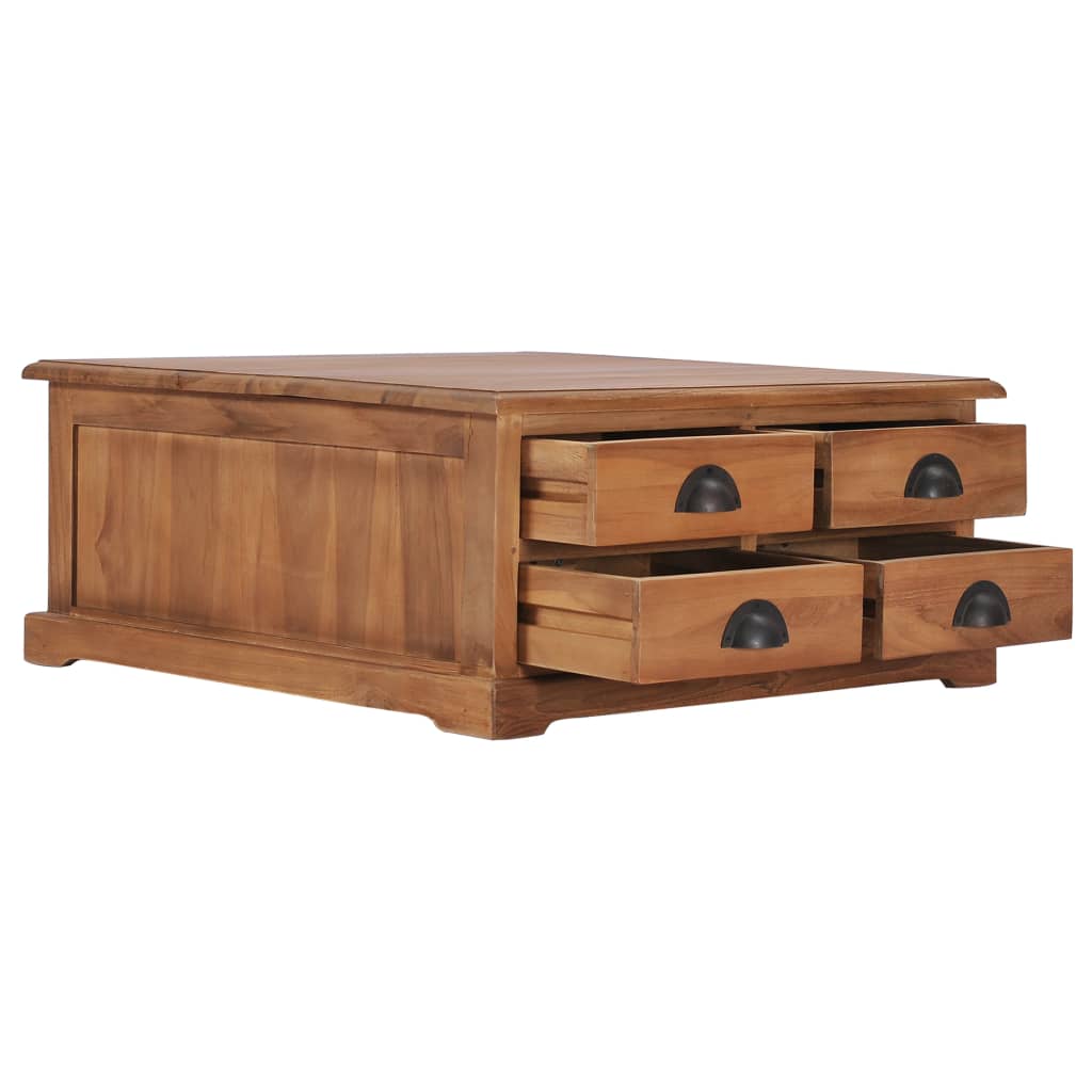 Mesa De Centro De Madera Maciza De Teca 68x68x30 Cm_1