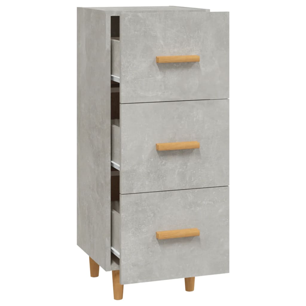Aparador De Madera Contrachapada Gris Hormigón 34,5x34x90 Cm / Vetonek_4