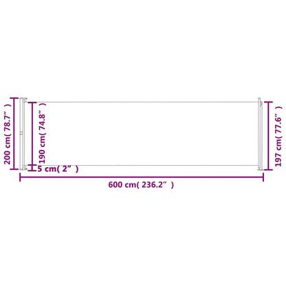 Vidaxl Toldo Lateral Retráctil De Jardín Negro 200x600 Cm_2