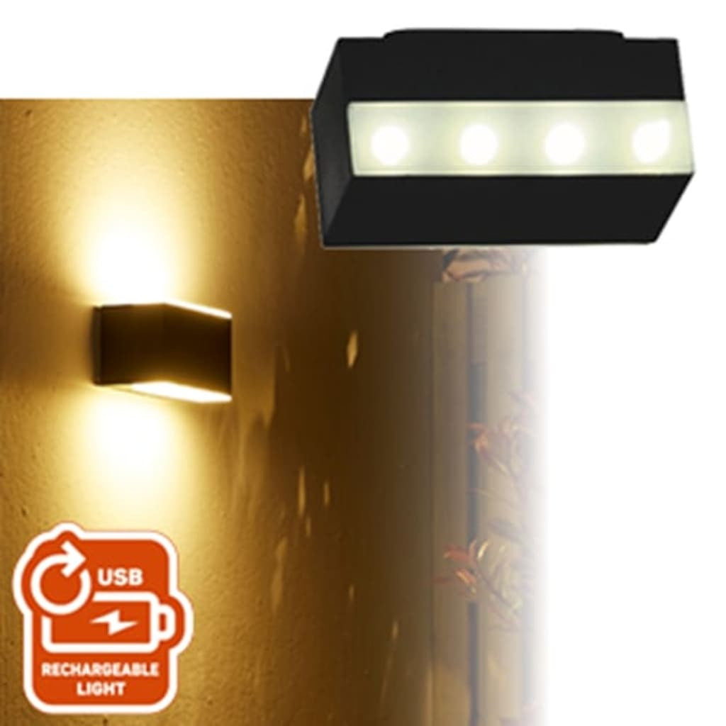 Luxform Lámpara De Pared De Jardín Led Cube Negro_3