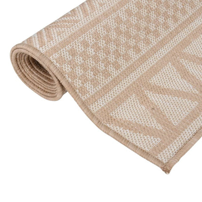 Alfombra De Exterior De Tejido Plano Rayas Marrones 140x200 Cm_2