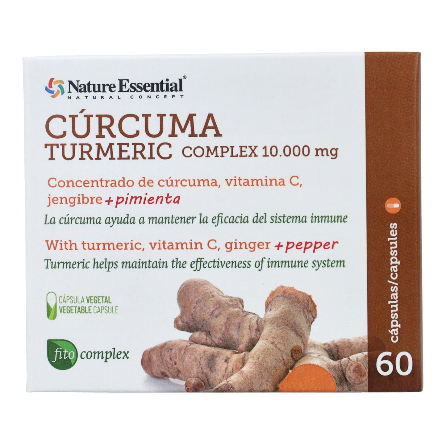 Cúrcuma complex Nature Essential 10000 mg, 60 cápsulas
