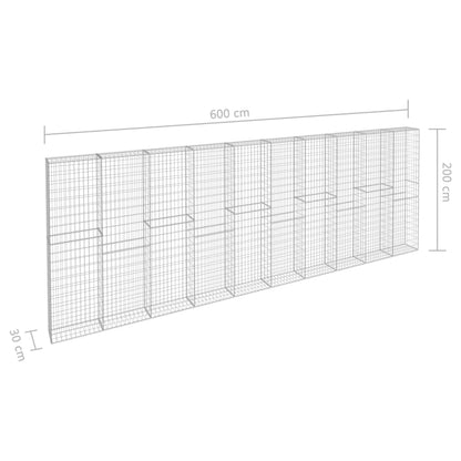 Muro De Gaviones Con Cubiertas Acero Galvanizado 600x30x200 Cm / Vetonek_3