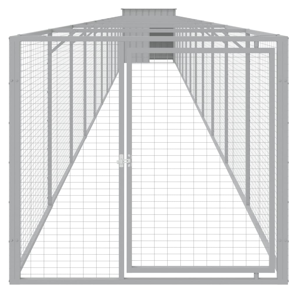 Caseta Perro Corral Acero Galvanizado Gris Claro 110x1221x110cm_2