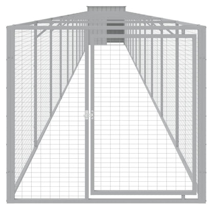 Caseta Perro Corral Acero Galvanizado Gris Claro 110x1221x110cm_2