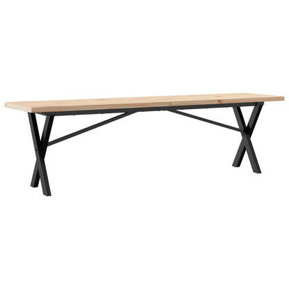 Mesa De Centro Marco X Madera Maciza Pino Y Acero 160x40x45,5cm_4