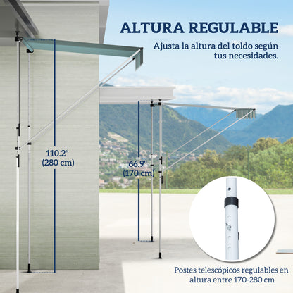 Outsunny Toldo Manual Retráctil 2x1_3